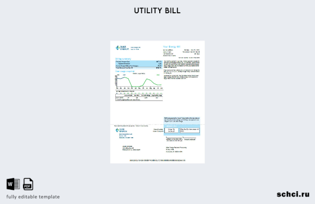 цифровая загрузка шаблона версии счета за коммунальные услуги США Duke Energy 5